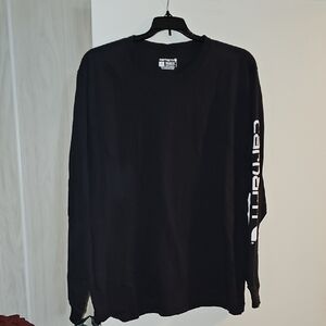 Carhartt Men's Black Long Sleeve Tee with White Logo